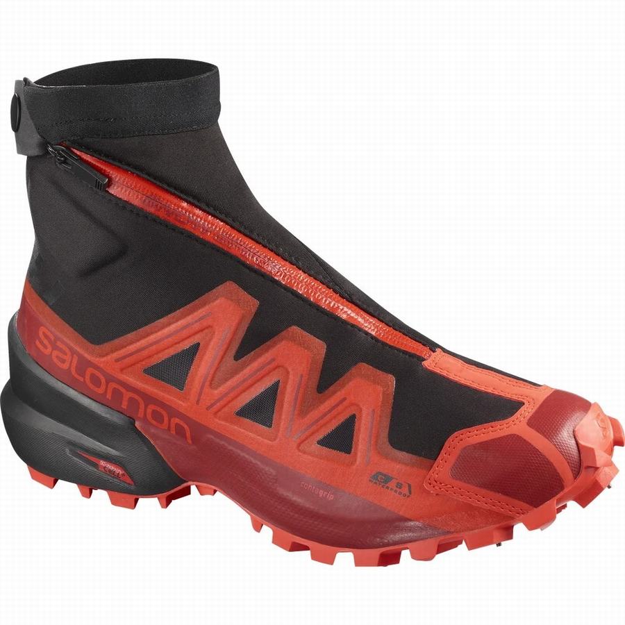 Salomon Snowspike Climasalomon™ Wodoodporne Buty Trailowe Damskie Czarne/Czerwone ||OLT3380QZ||